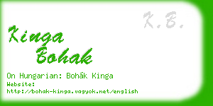 kinga bohak business card