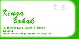 kinga bohak business card